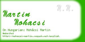 martin mohacsi business card