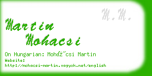 martin mohacsi business card
